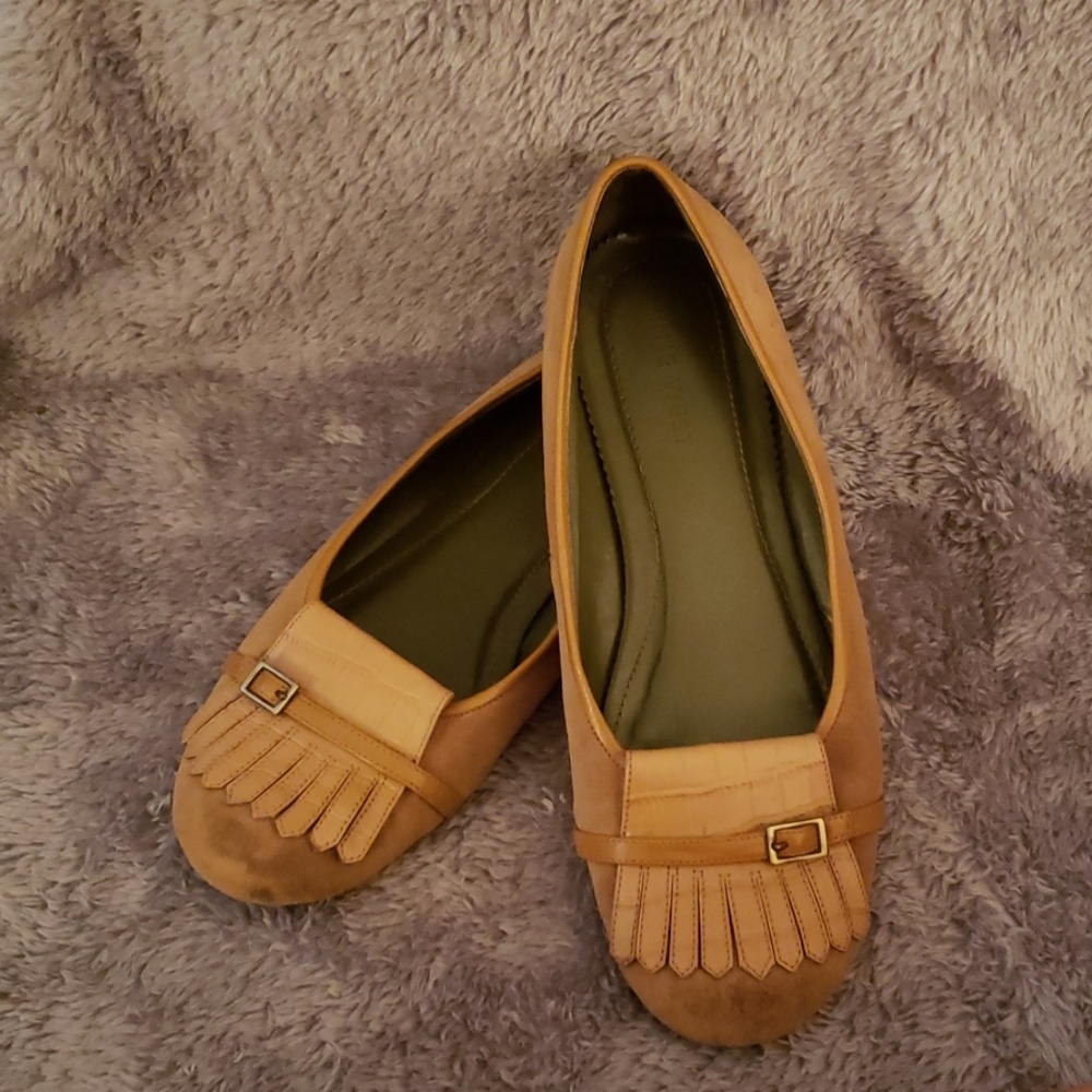 Tan Moccasins/Loafers with Fringe